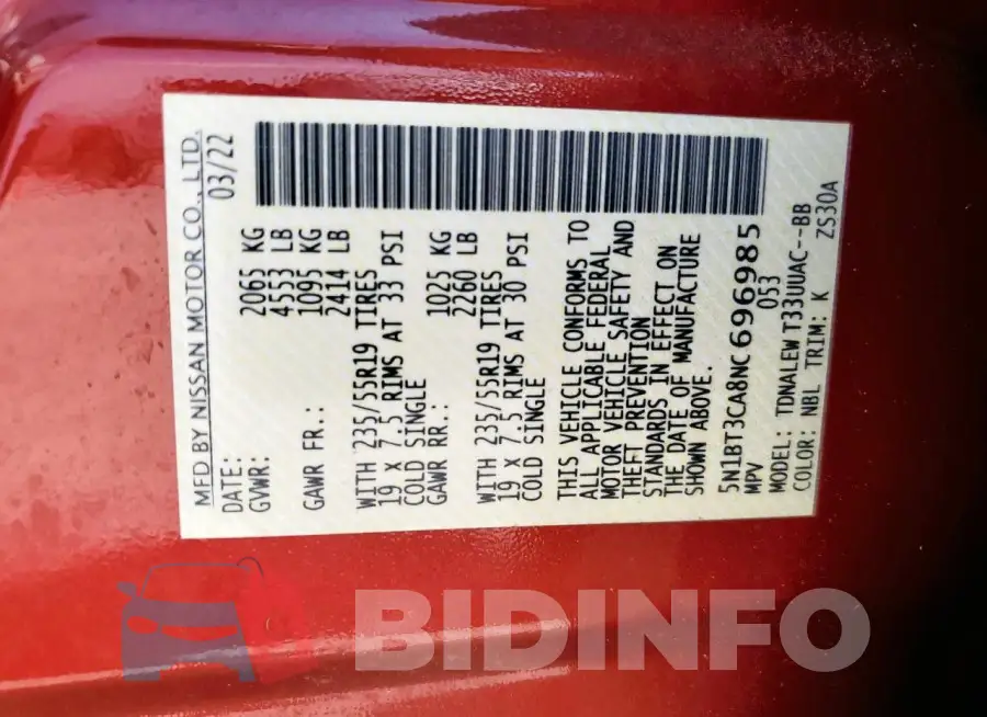 5N1BT3CA8NC696985 Photo# 14