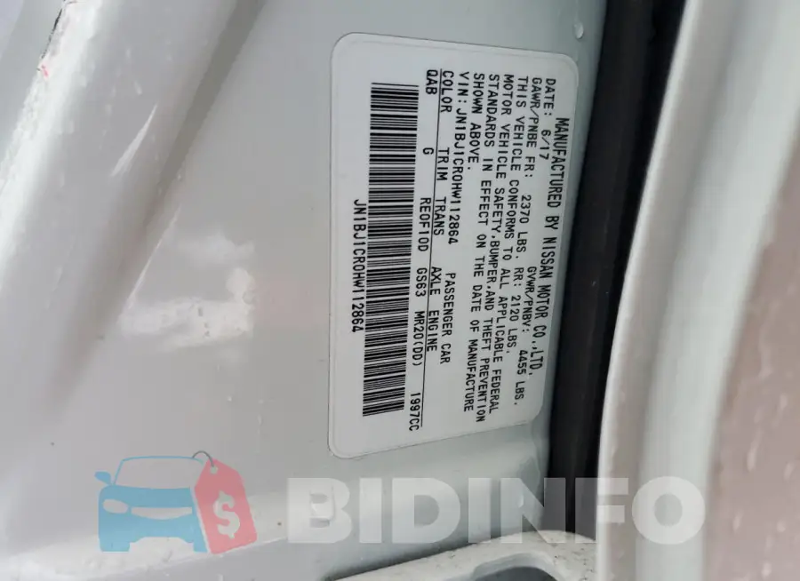 JN1BJ1CR0HW112864 Photo# 13