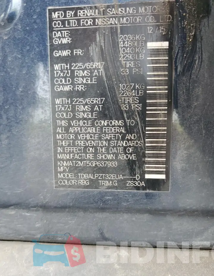 KNMAT2MT5GP637933 Photo# 12