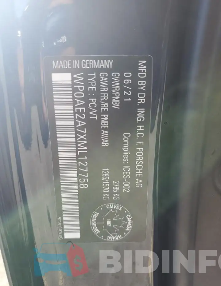 WP0AE2A7XML127758 Photo# 12