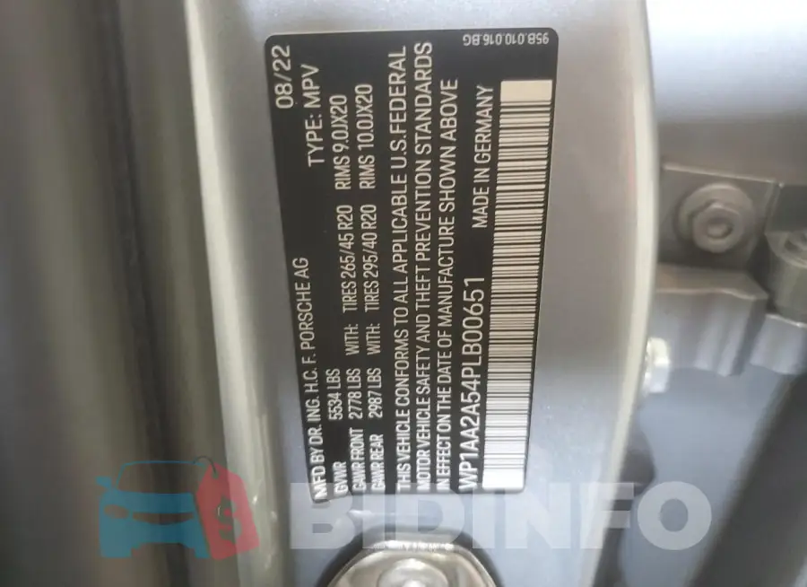 WP1AA2A54PLB00651 Photo# 14