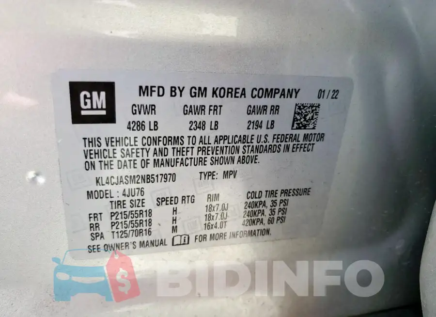 KL4CJASM2NB517970 Photo# 14
