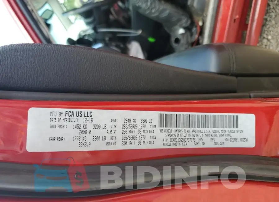 1C4RDJDG5HC737178 Photo# 14