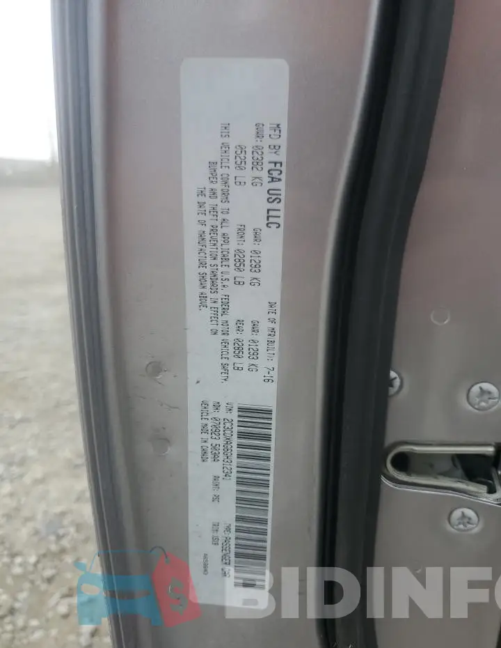 2C3CDXAG6GH312341 Photo# 13