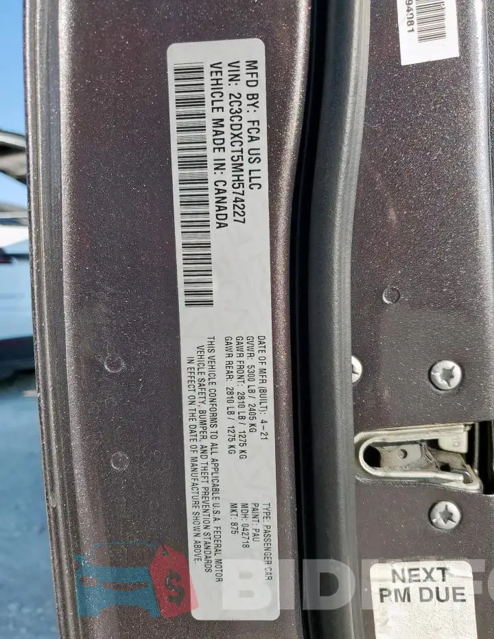 2C3CDXCT5MH574227 Photo# 13