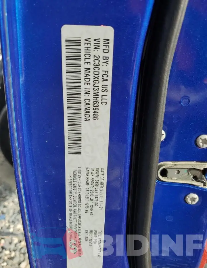 2C3CDXGJ3MH639486 Photo# 13