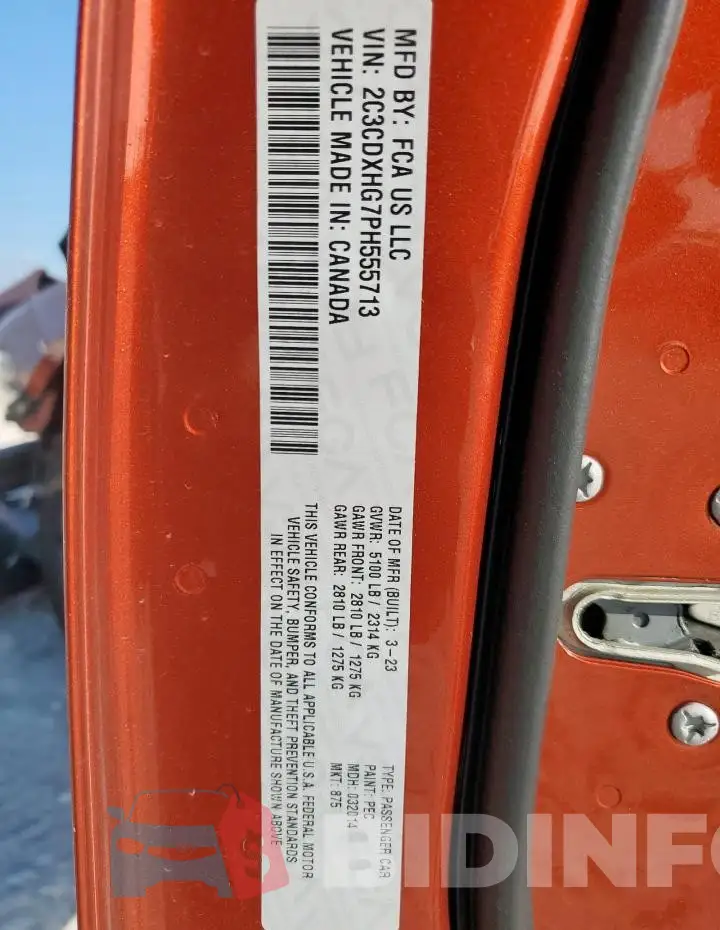 2C3CDXHG7PH555713 Photo# 12