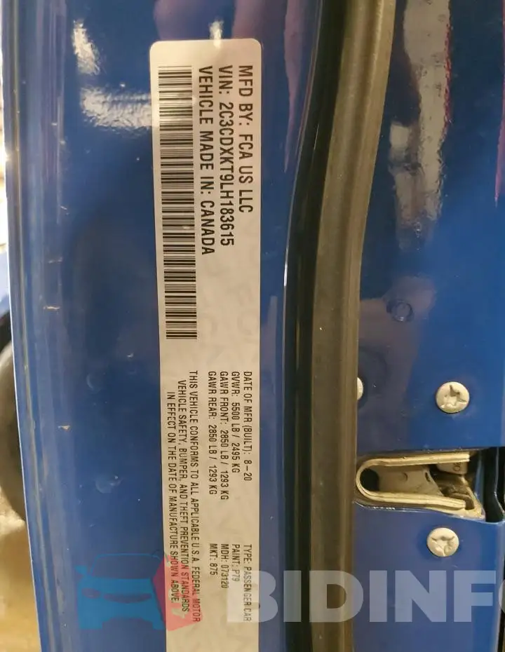 2C3CDXKT9LH183615 Photo# 12