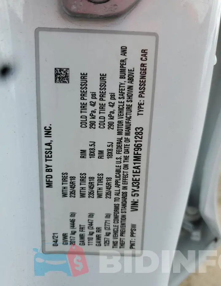 5YJ3E1EA1MF961283 Photo# 12