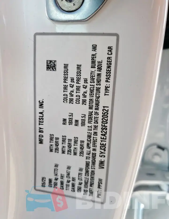 5YJ3E1EA2SF020521 Photo# 12