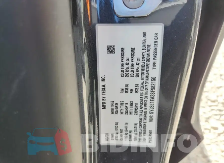 5YJ3E1EA3SF982150 Photo# 12