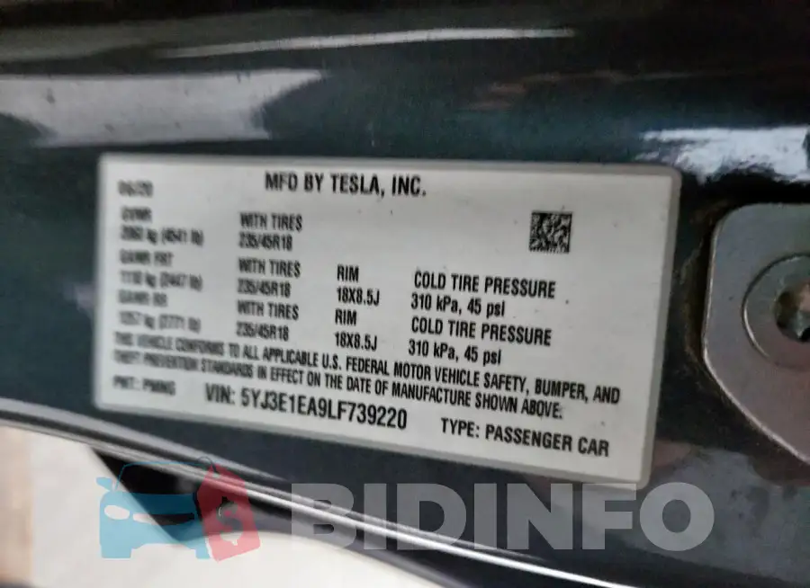5YJ3E1EA9LF739220 Photo# 12