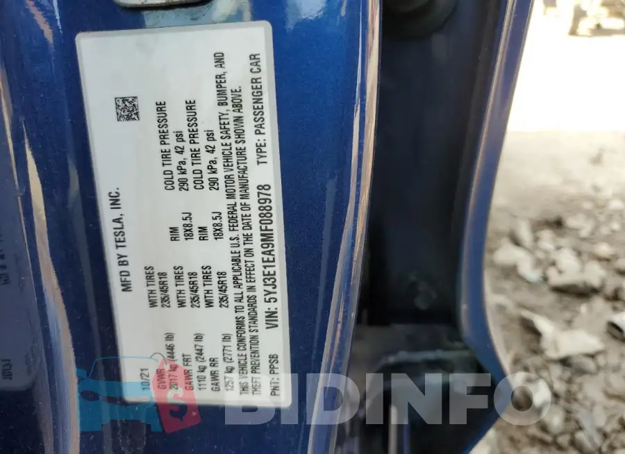 5YJ3E1EA9MF088978 Photo# 12