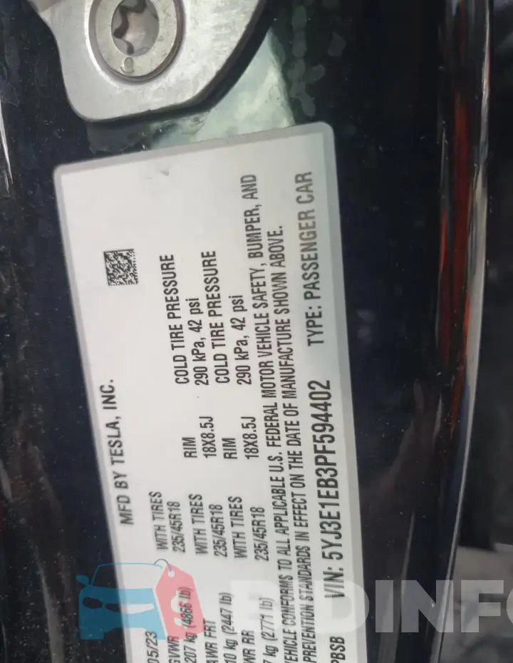 5YJ3E1EB3PF594402 Photo# 13