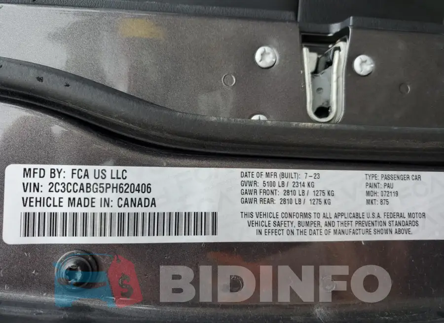 2C3CCABG5PH620406 Photo# 13