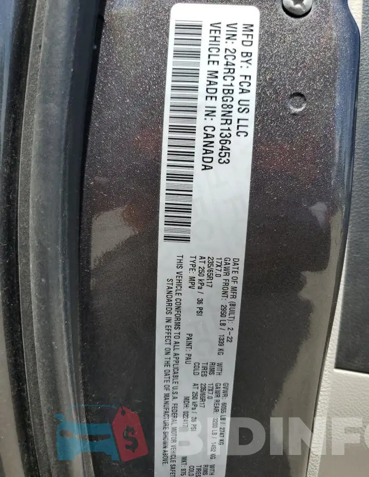 2C4RC1BG8NR136453 Photo# 13