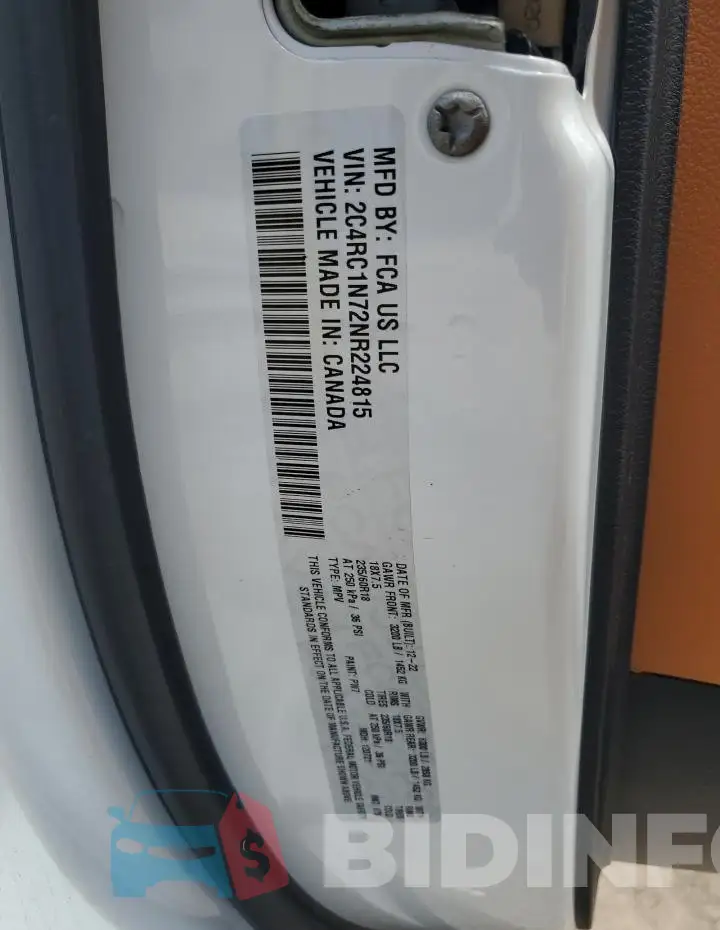 2C4RC1N72NR224815 Photo# 13