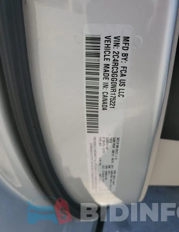 2C4RC3GG0NR175221 Photo# 13