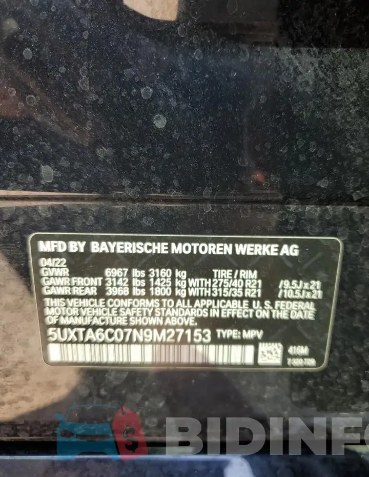 5UXTA6C07N9M27153 Photo# 13