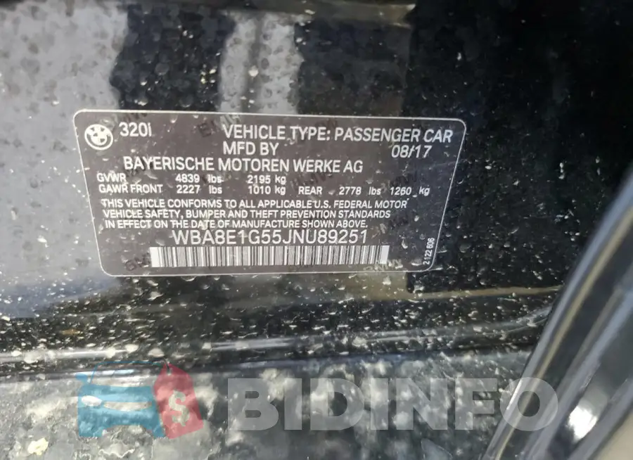 WBA8E1G55JNU89251 Photo# 13