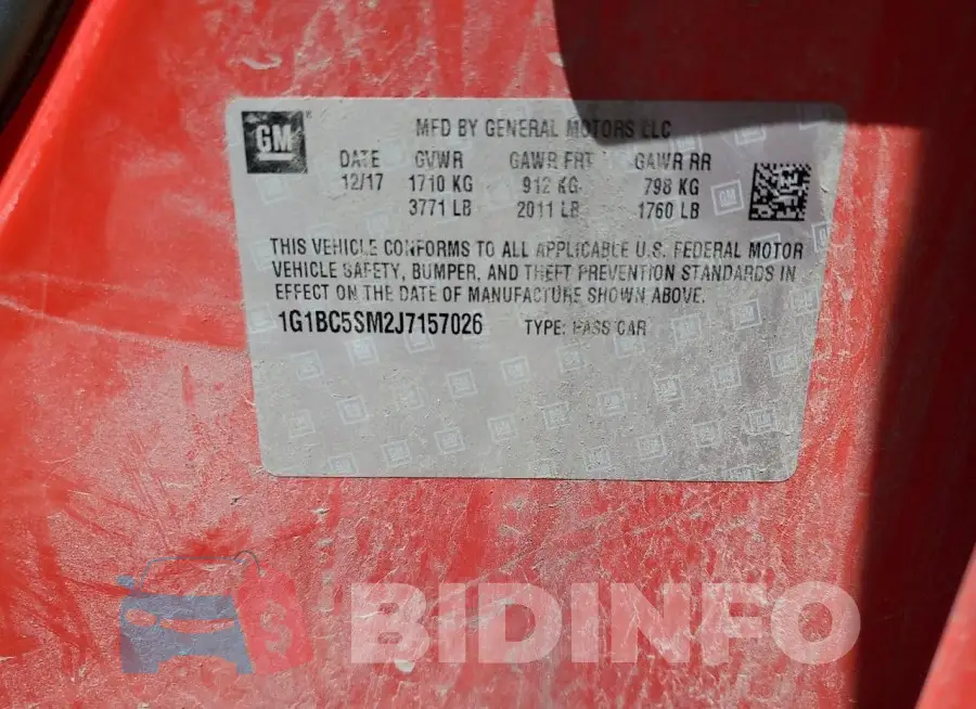 1G1BC5SM2J7157026 Photo# 12