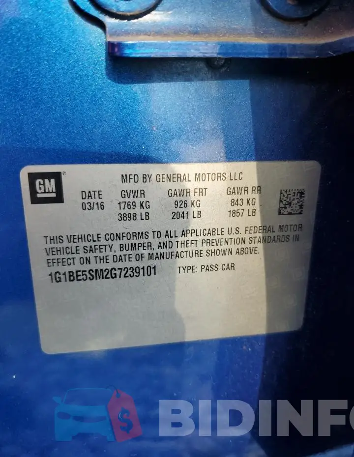 1G1BE5SM2G7239101 Photo# 12