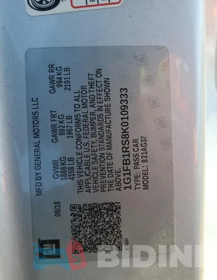 1G1FB1RS8K0109333 Photo# 12