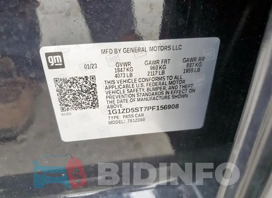 1G1ZD5ST7PF156908 Photo# 12