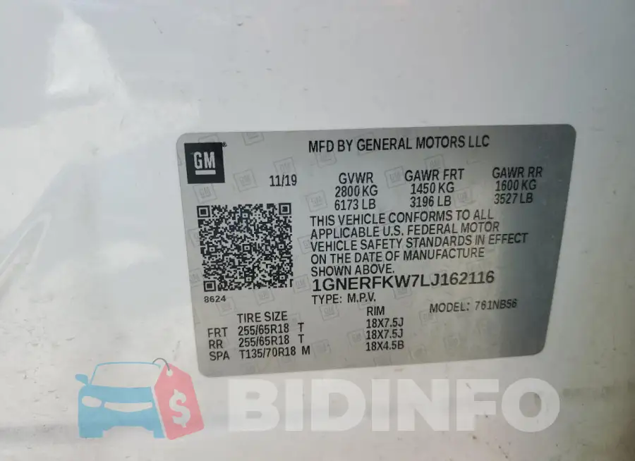 1GNERFKW7LJ162116 Photo# 13