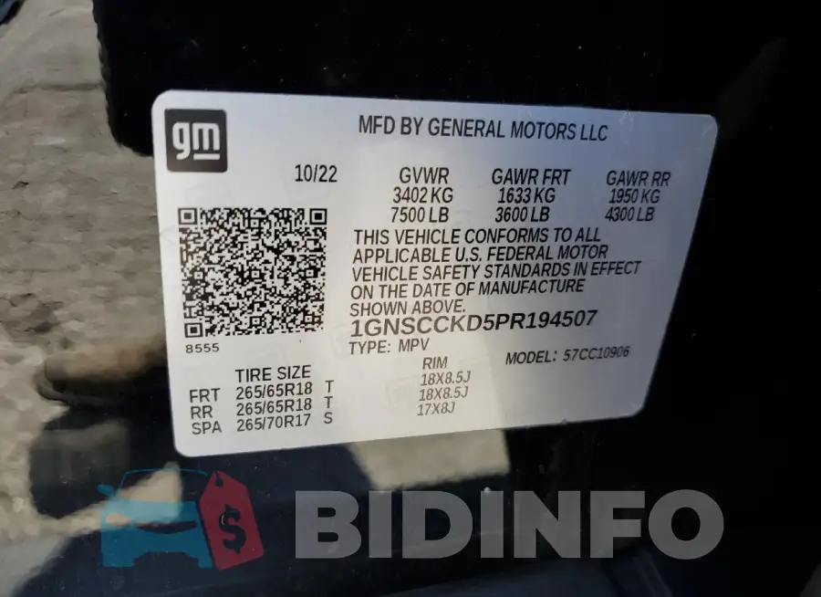 1GNSCCKD5PR194507 Photo# 14