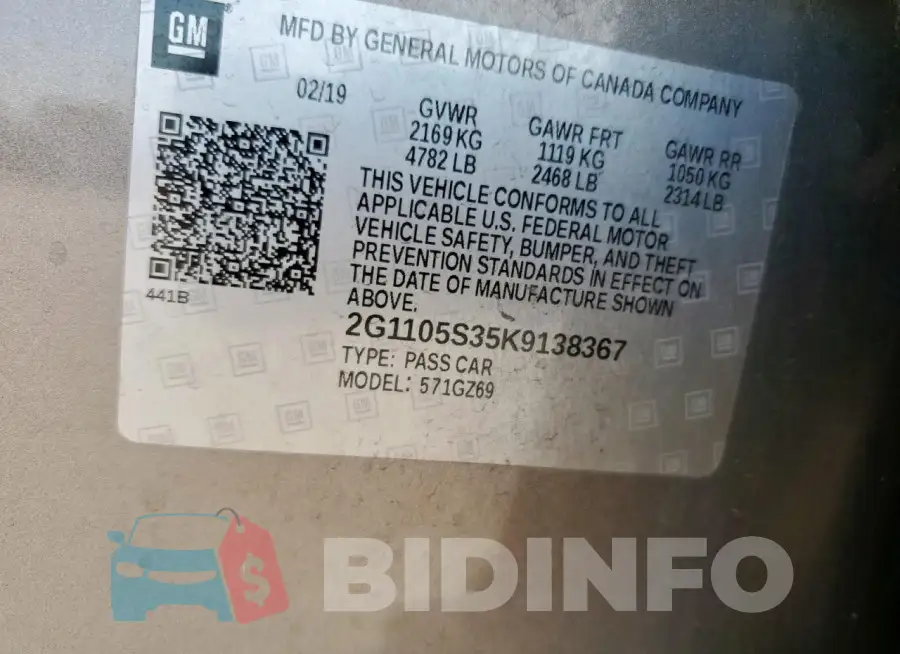 2G1105S35K9138367 Photo# 12