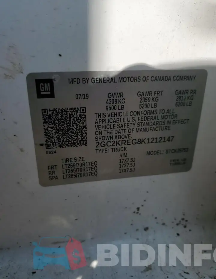 2GC2KREG8K1212147 Photo# 12