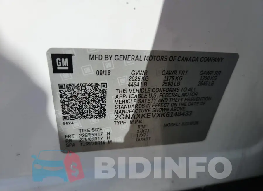 2GNAXKEVXK6148433 Photo# 12