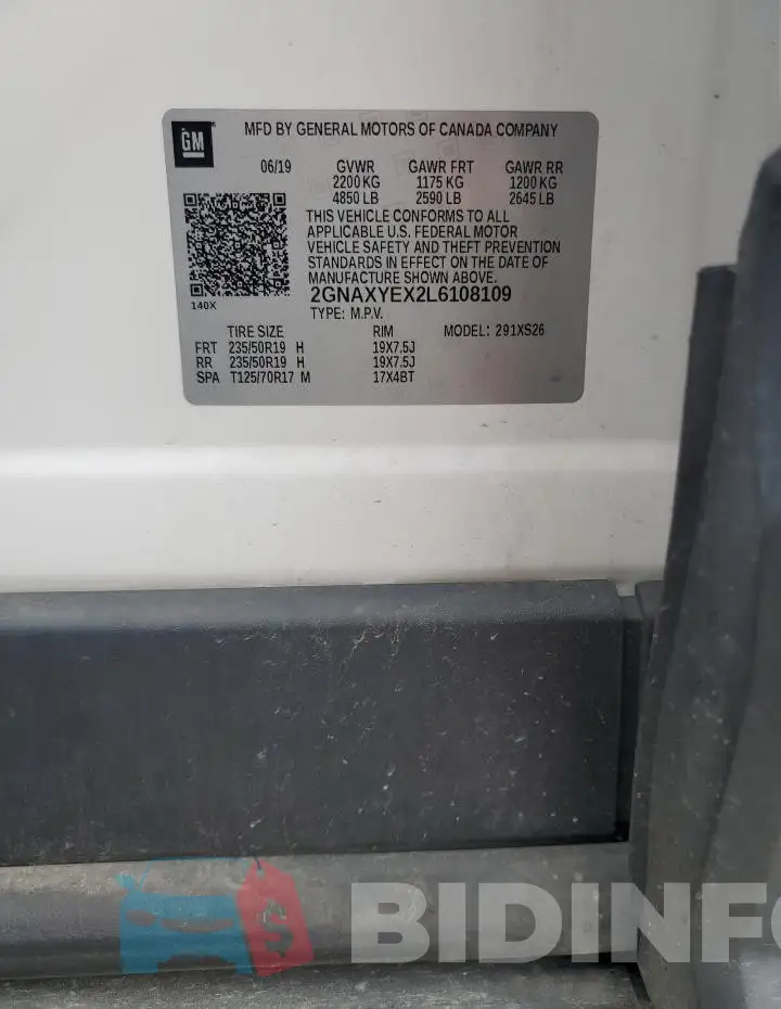 2GNAXYEX2L6108109 Photo# 14