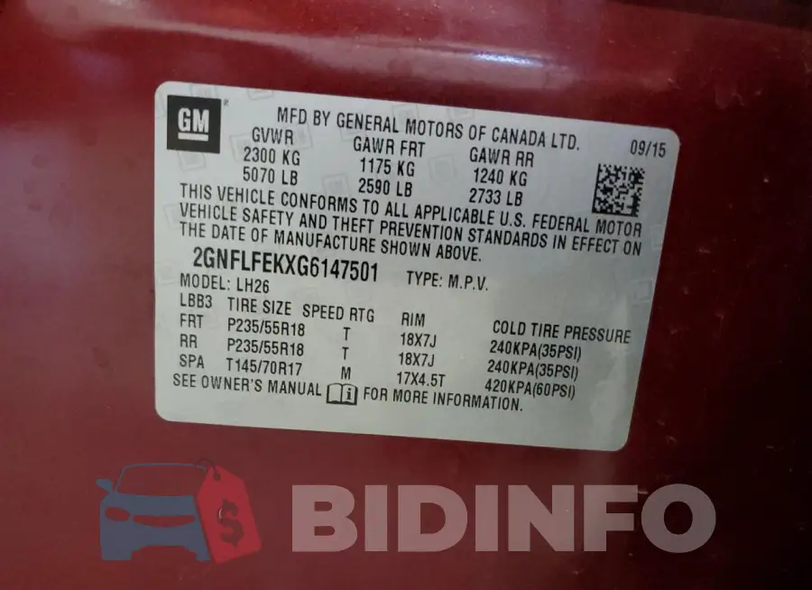 2GNFLFEKXG6147501 Photo# 13