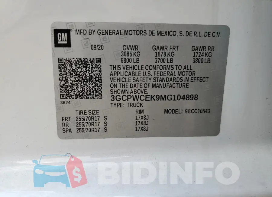 3GCPWCEK9MG104898 Photo# 13