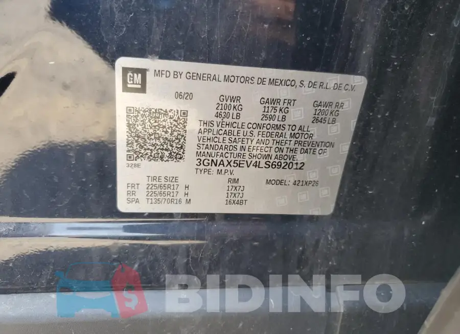 3GNAX5EV4LS692012 Photo# 13