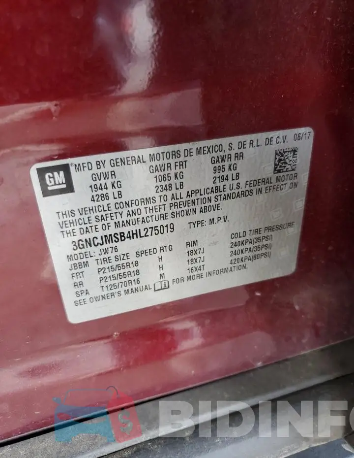 3GNCJMSB4HL275019 Photo# 13