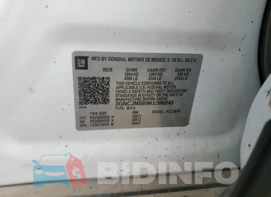 3GNCJMSB9KL386043 Photo# 13