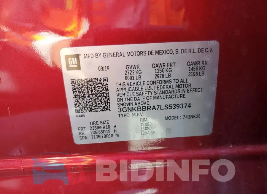 3GNKBBRA7LS539374 Photo# 13