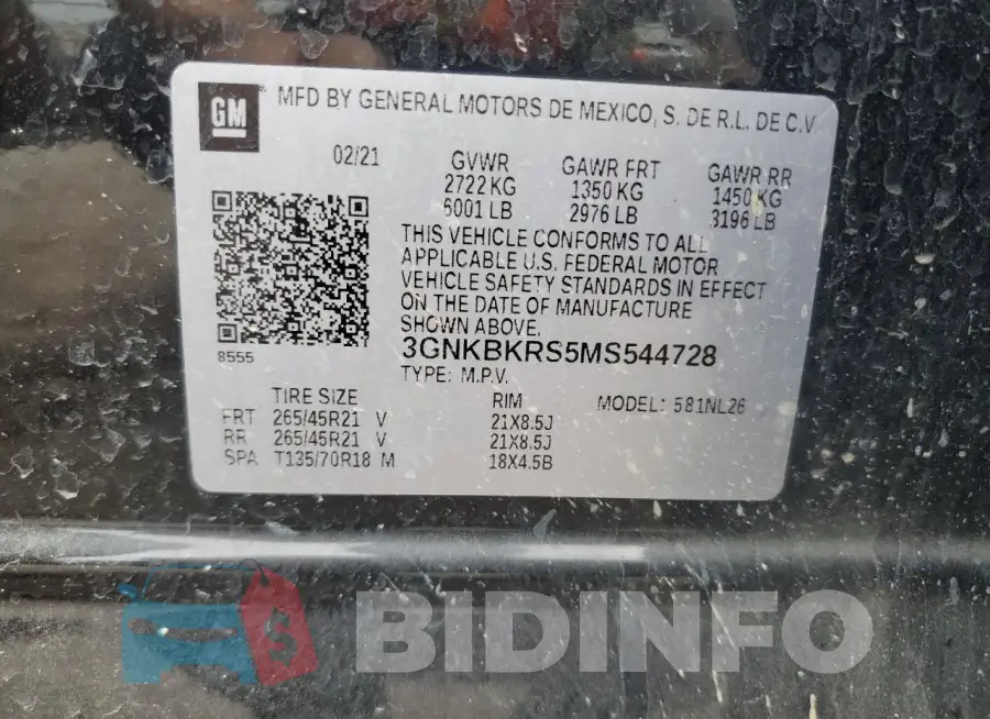 3GNKBKRS5MS544728 Photo# 13