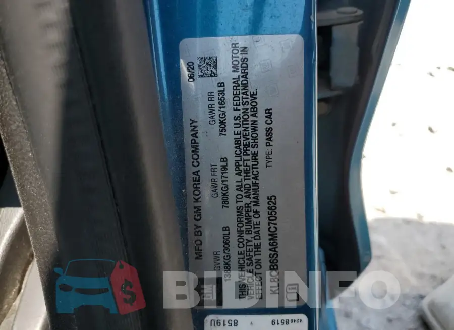 KL8CB6SA6MC705625 Photo# 13