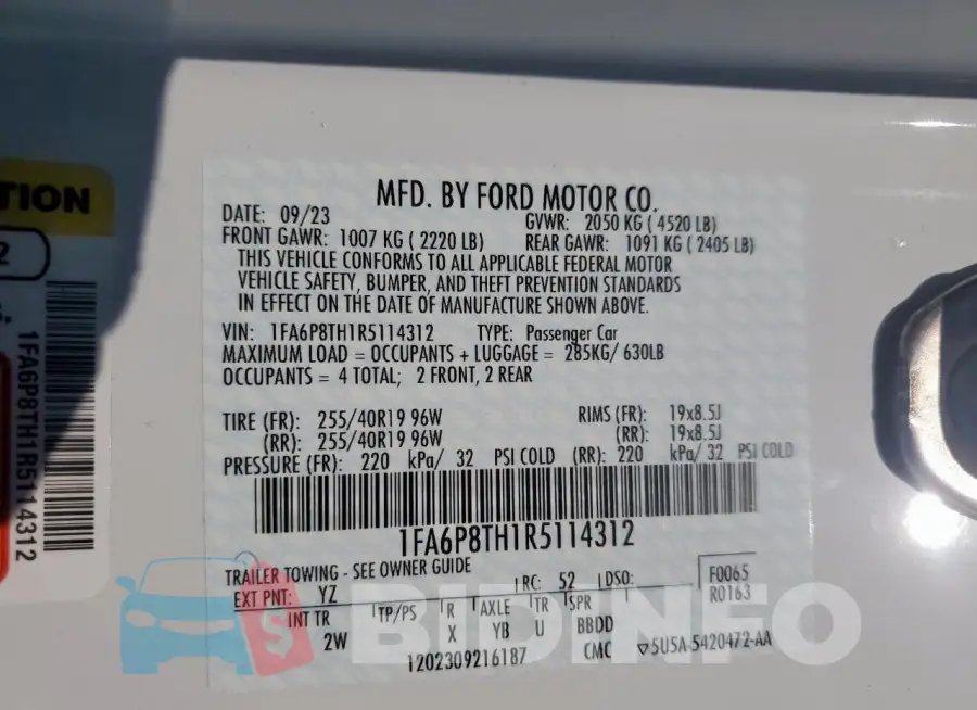 1FA6P8TH1R5114312 Photo# 13