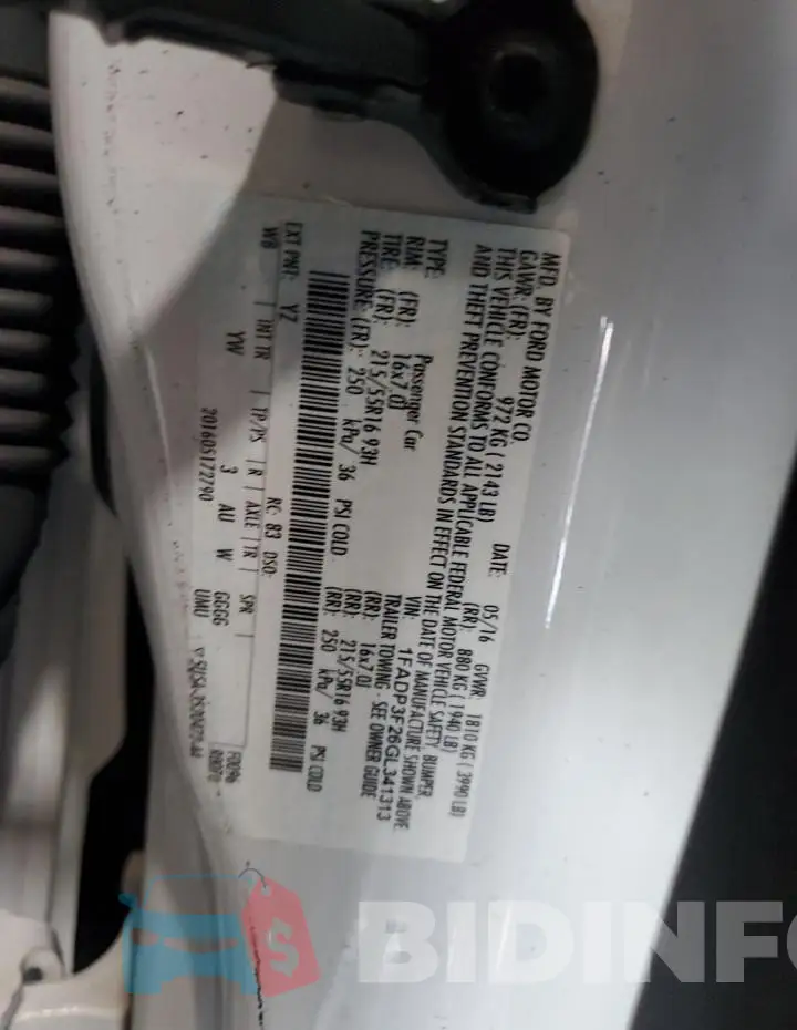 1FADP3F26GL341313 Photo# 12