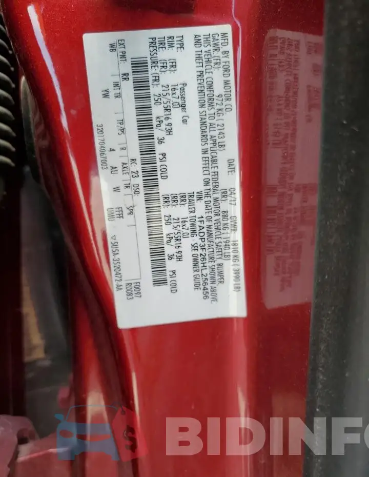 1FADP3F26HL256456 Photo# 12