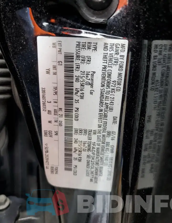 1FADP3K25GL367746 Photo# 12