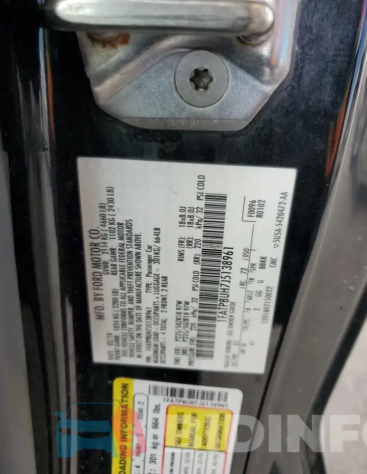1FATP8UH7J5138961 Photo# 12