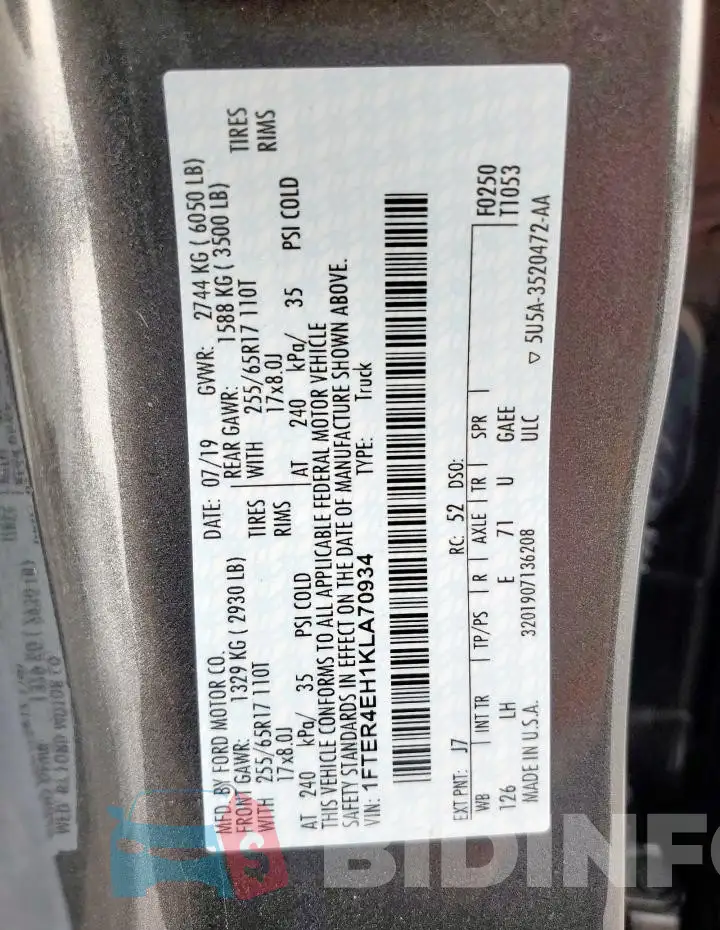 1FTER4EH1KLA70934 Photo# 12