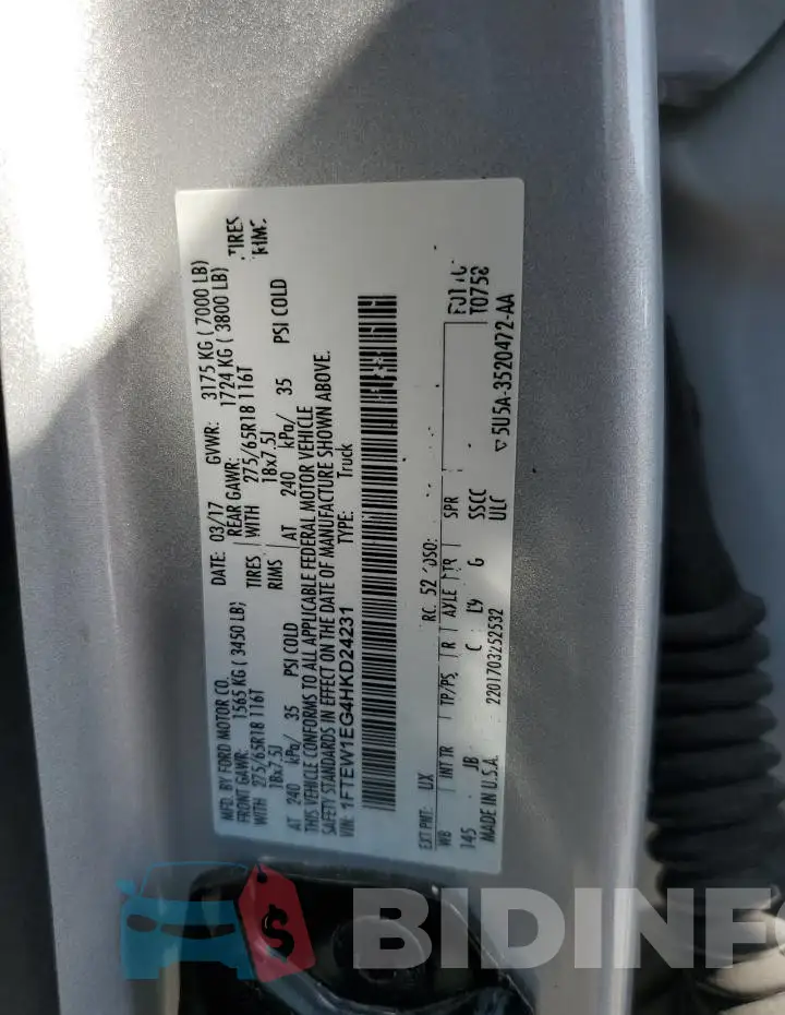 1FTEW1EG4HKD24231 Photo# 12