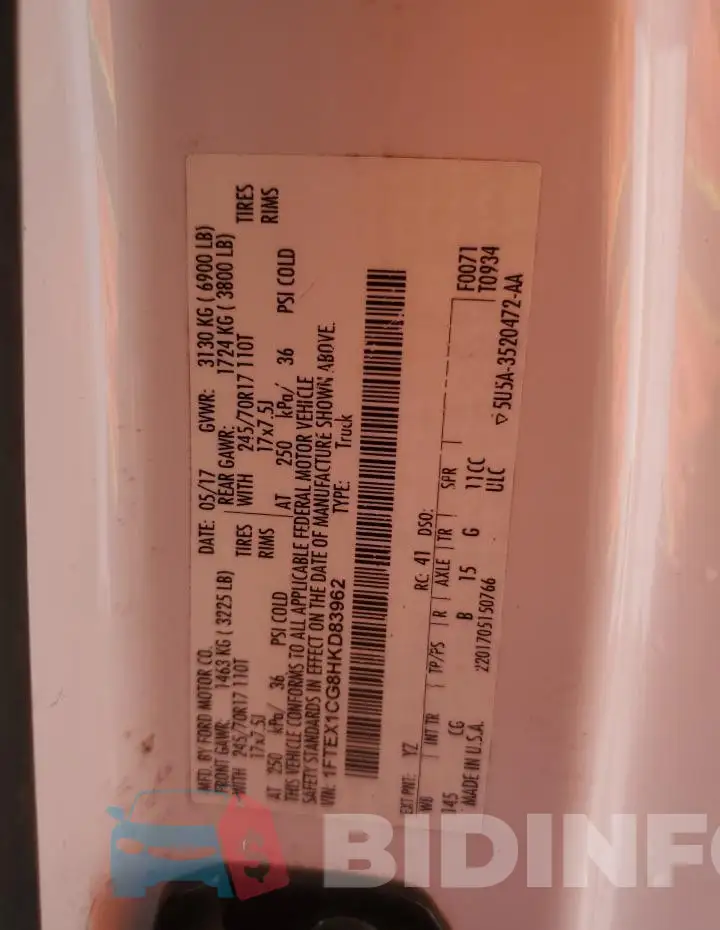 1FTEX1CG8HKD83962 Photo# 13